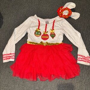 Little Lass Red and White Holiday dress